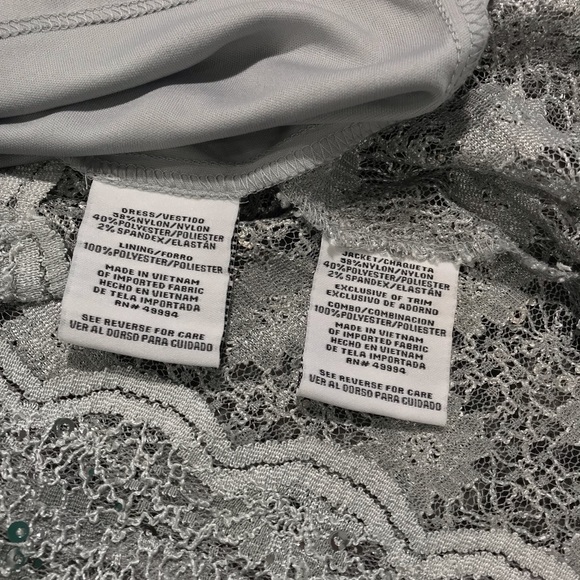 R & M Richard’s Petite Silver Mother Of Bride Jacket Dress - Women’s 10P - Picture 11 of 12